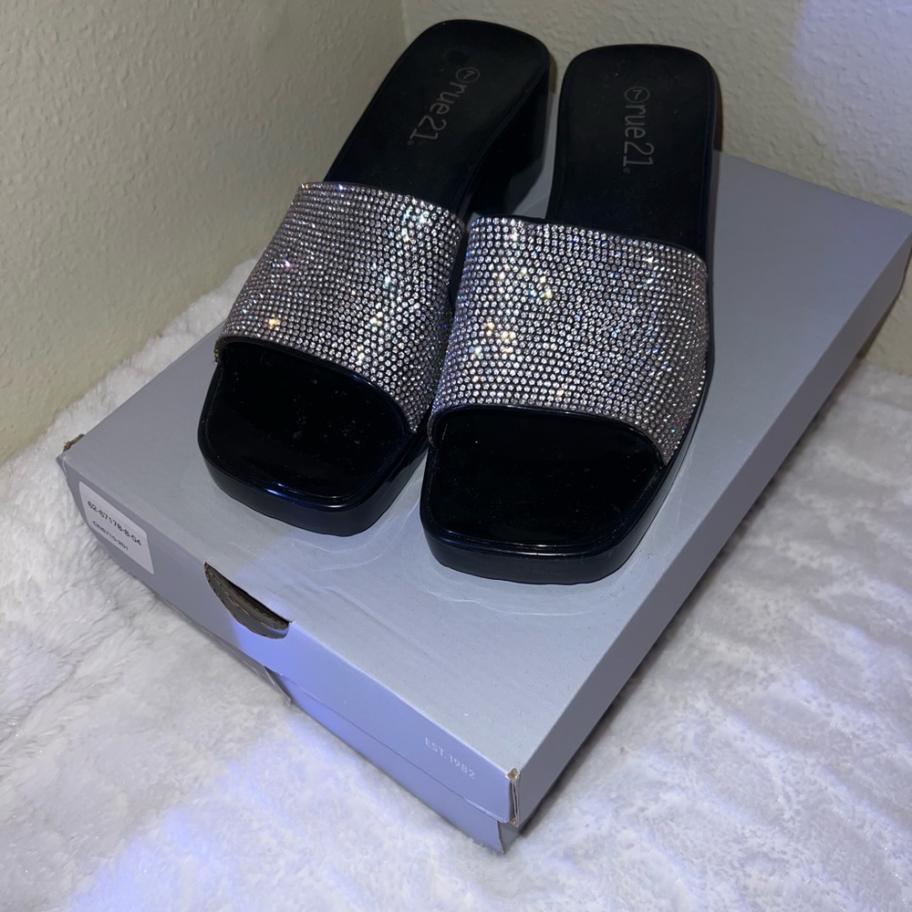 Sparkly bedazzled Platform Sandals Chanclas